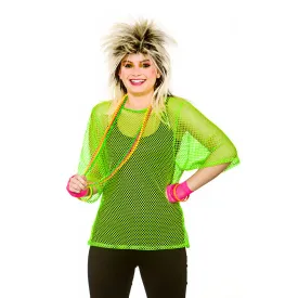 80's Neon Green Mesh Top