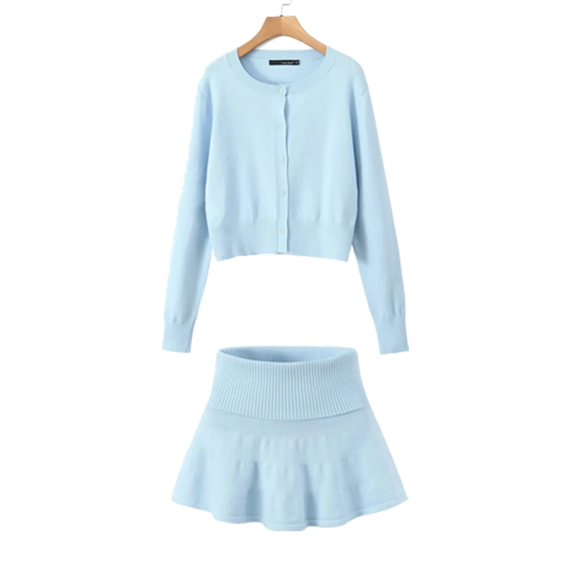 A&A Veneta Knitted Three Piece Cardigan and Skirt Set