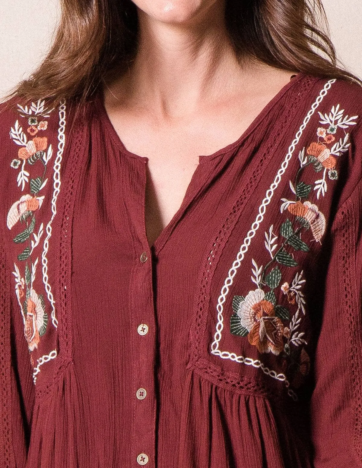 Alexia Embroidered Tunic - Large Only