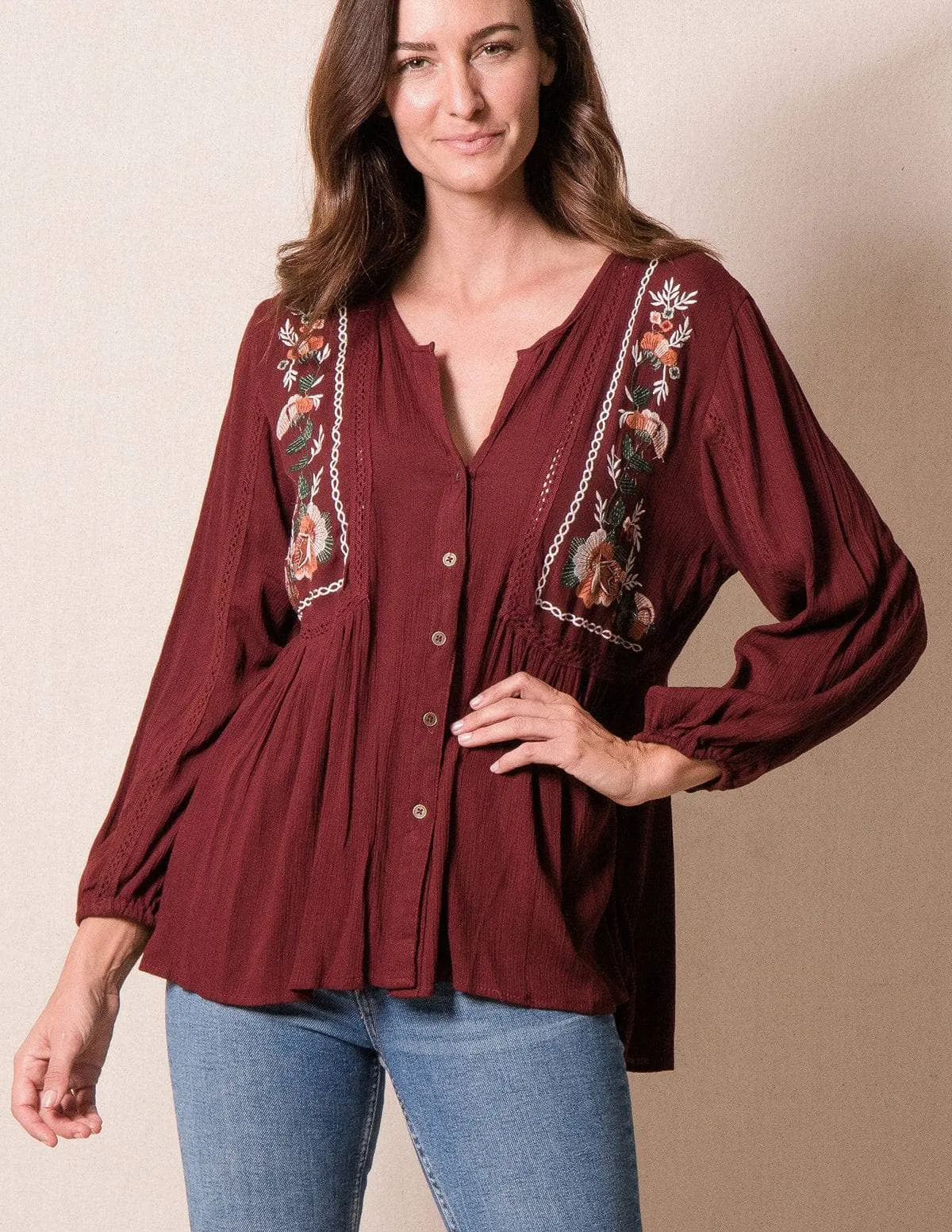 Alexia Embroidered Tunic - Large Only