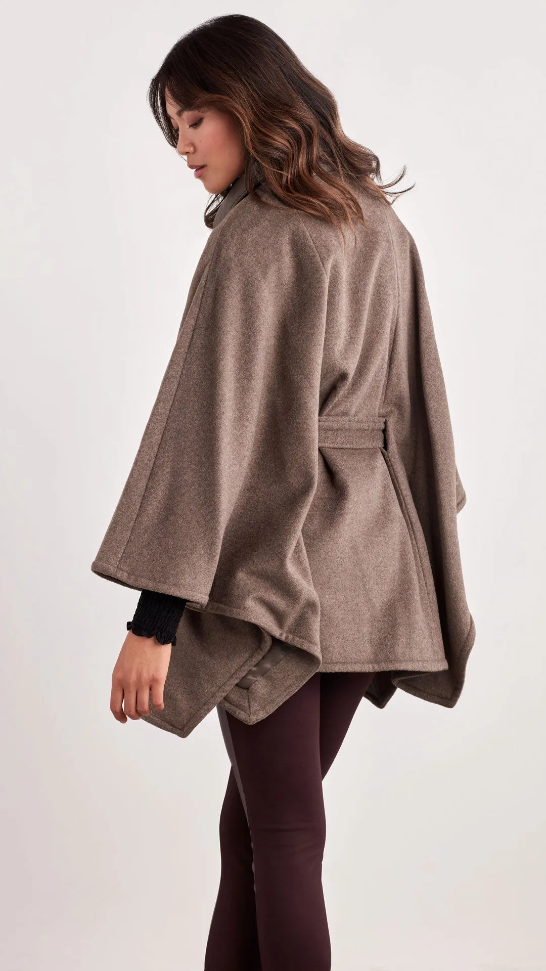 BELTED WOOL CAPE