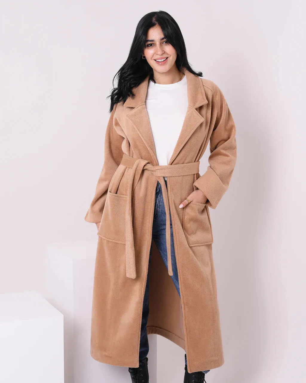 Belted Wool Coat (W710) - Just4Women