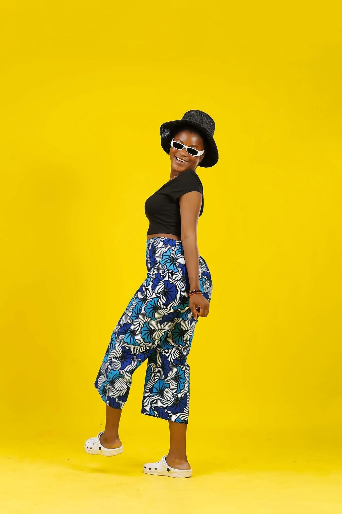 Biggest Fan Blue African Print Wide Leg Culottes