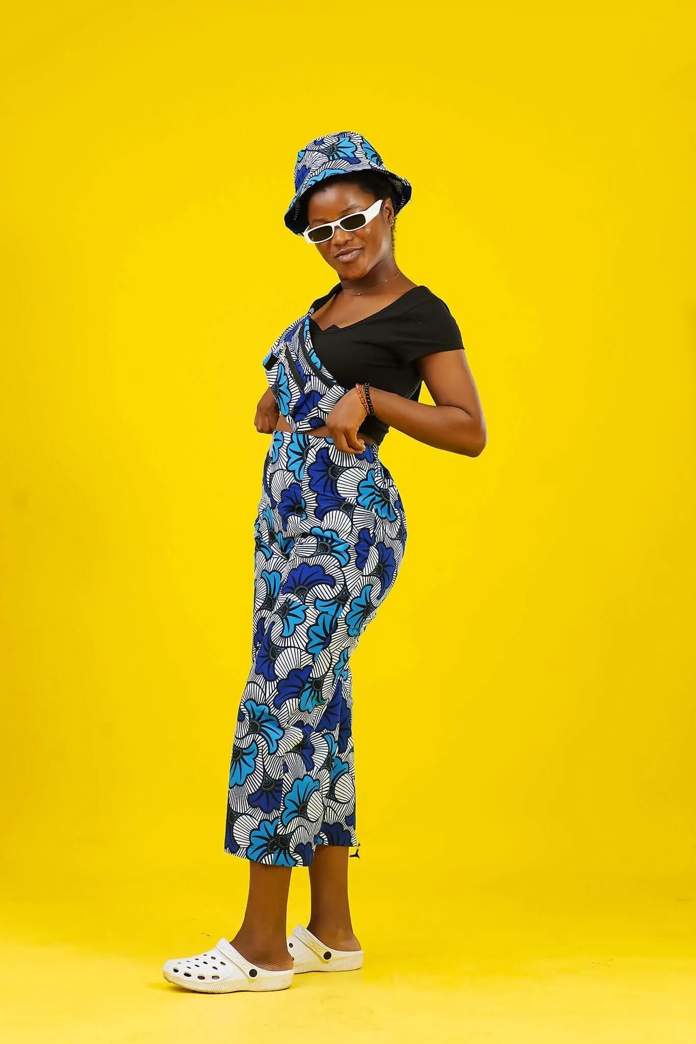 Biggest Fan Blue African Print Wide Leg Culottes