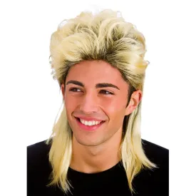 Blonde Mullet Wig 80s Fun House Retro Hair Sharp Fancy Dress