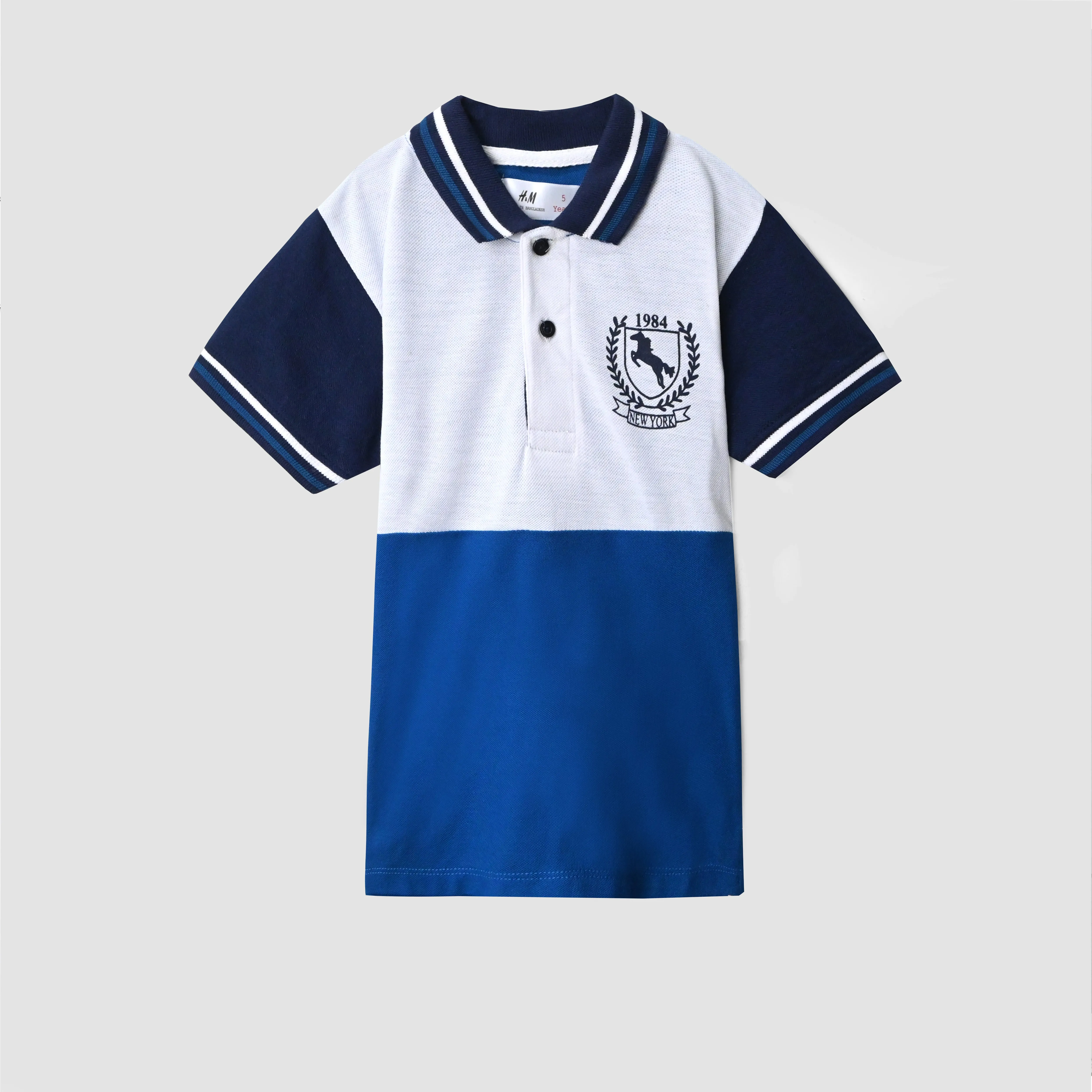 Boy Soft Cotton Printed Pique Polo Shirt