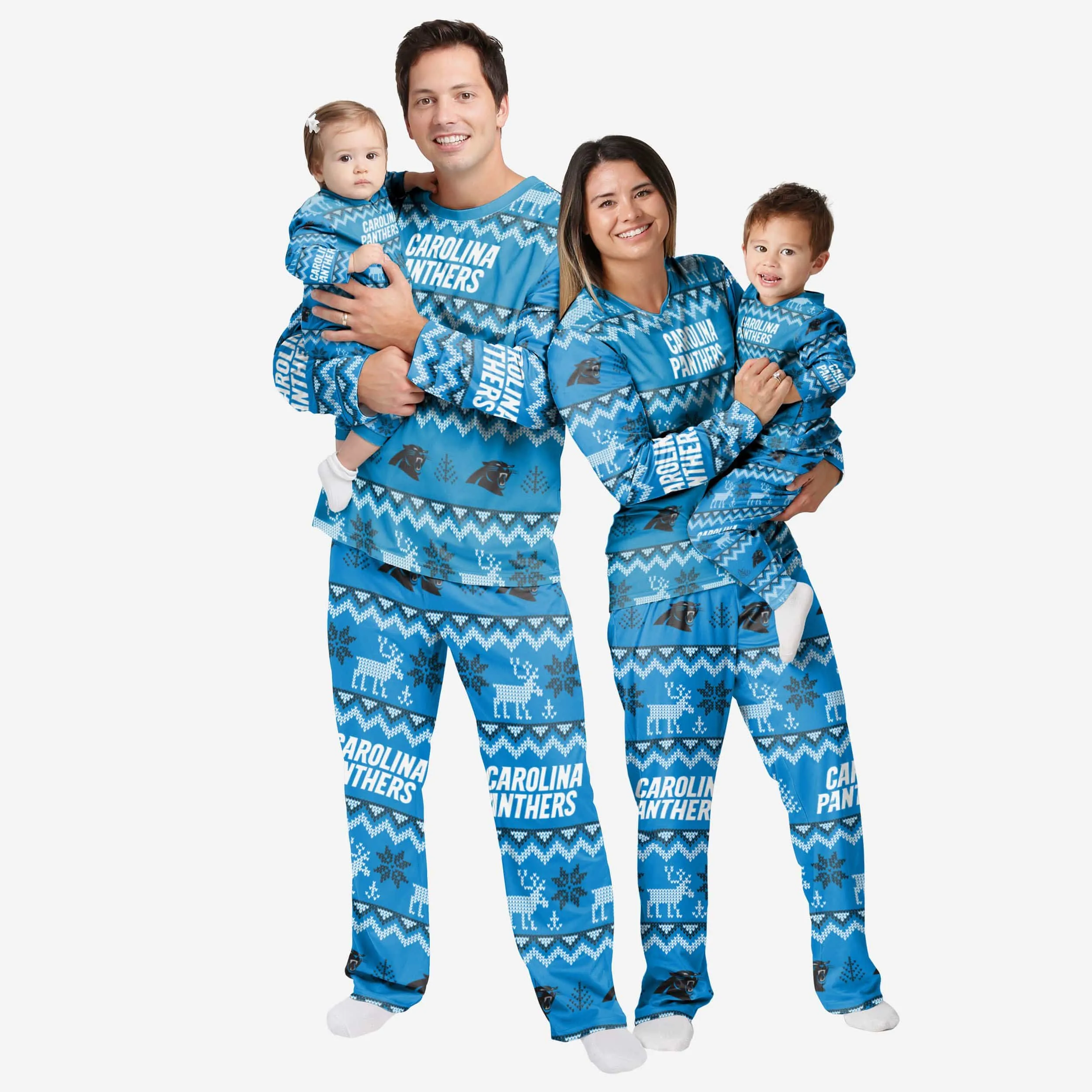 Carolina Panthers Toddler Ugly Pattern Family Holiday Pajamas