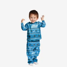 Carolina Panthers Toddler Ugly Pattern Family Holiday Pajamas