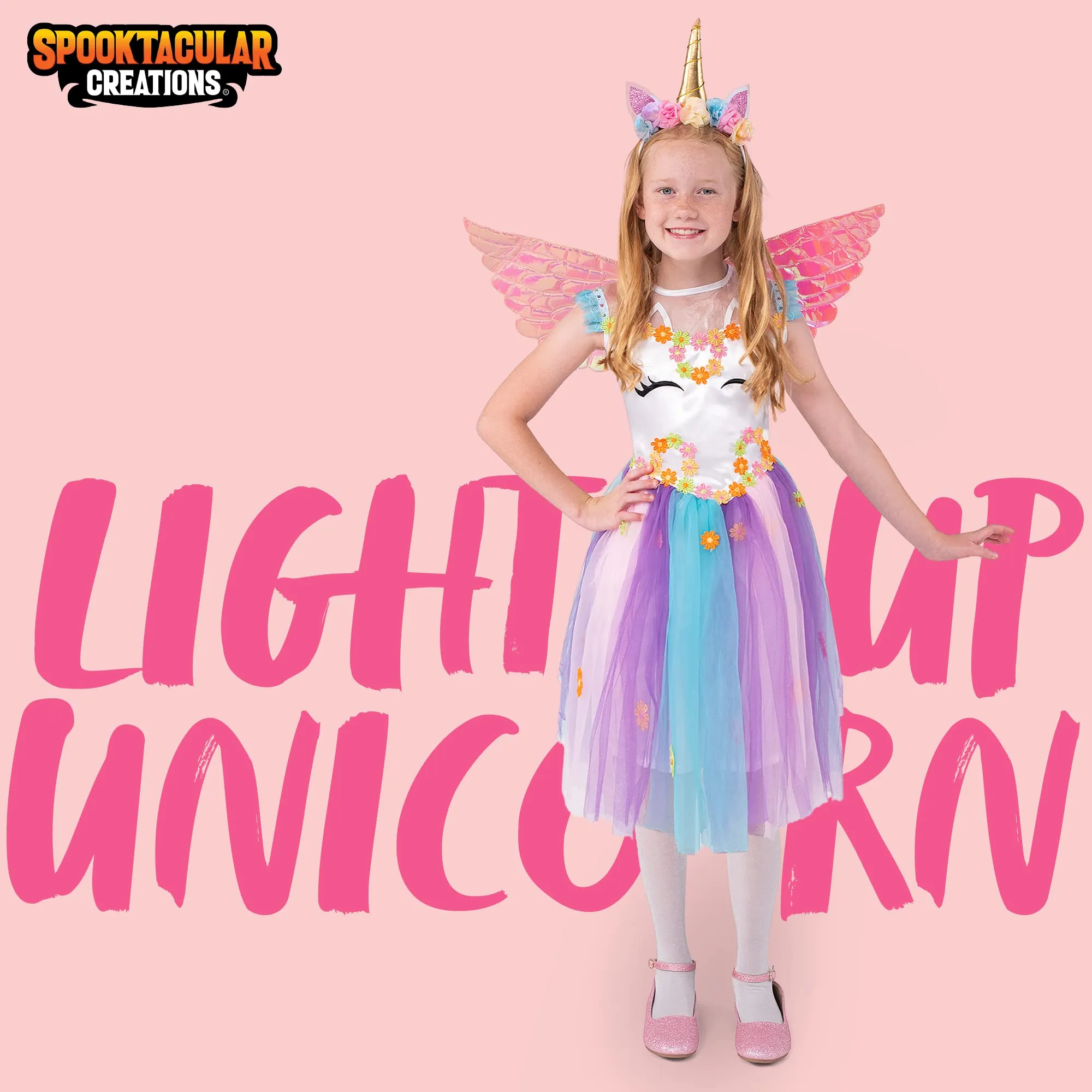 Child Girl unicorn Sequin Light up costume