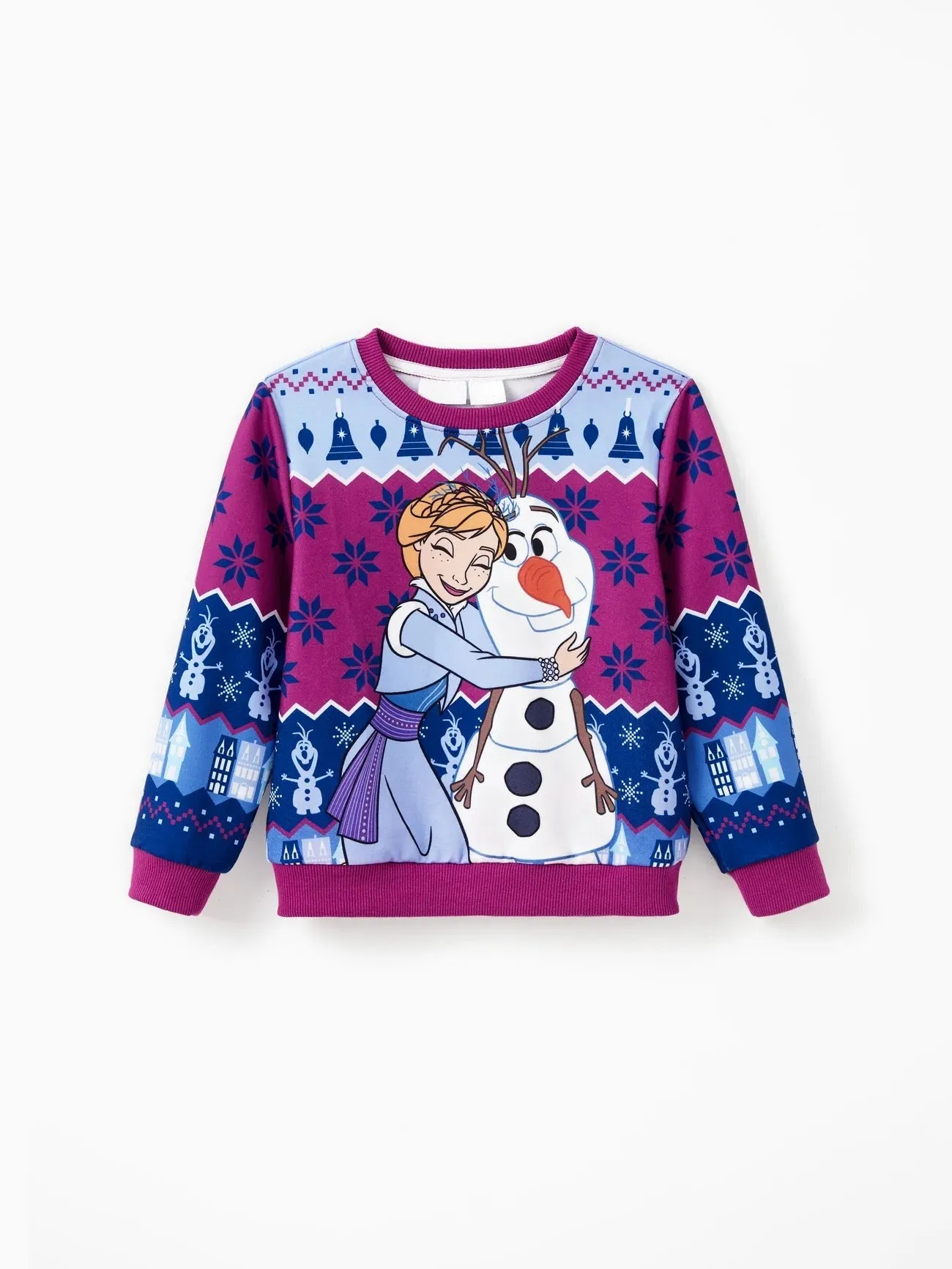 Christmas Elsa Anna Olaf Snowflake Pattern Top Set