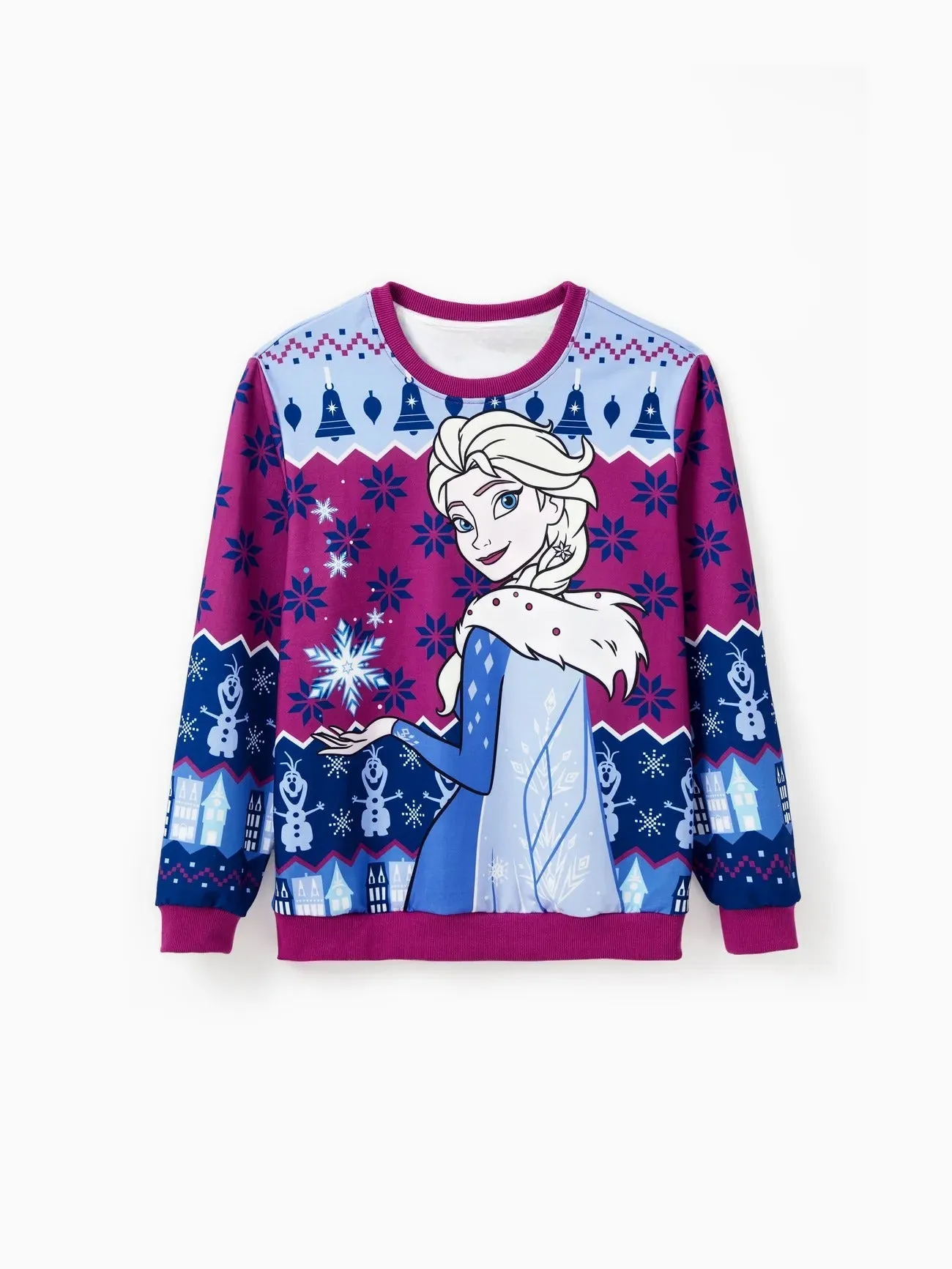 Christmas Elsa Anna Olaf Snowflake Pattern Top Set