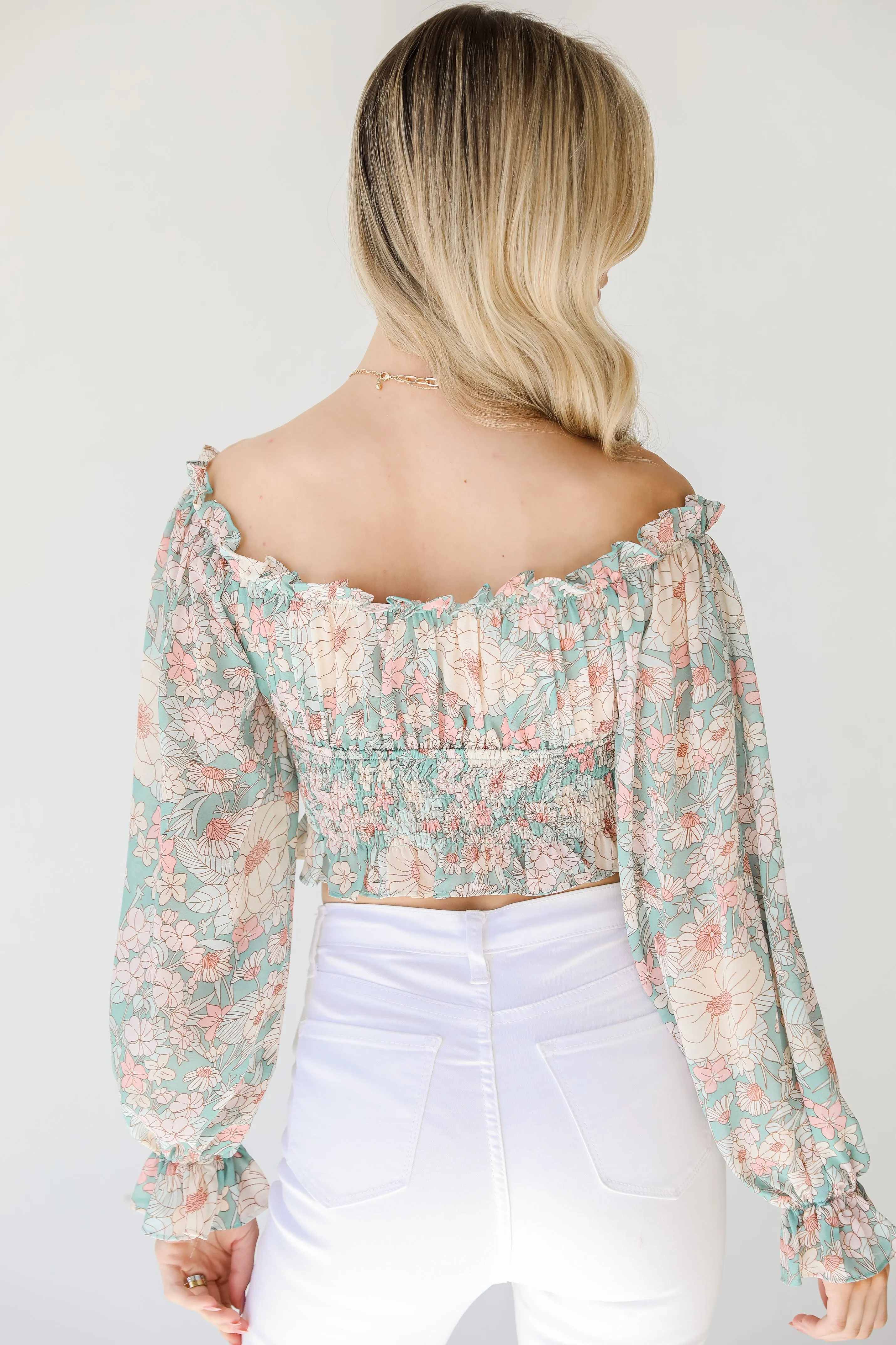 Crushing On You Floral Cropped Blouse