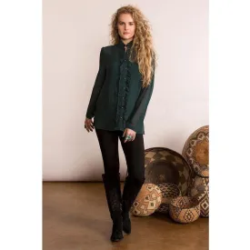 Double D Ranchwear Ruffled Tuxedo Blouse