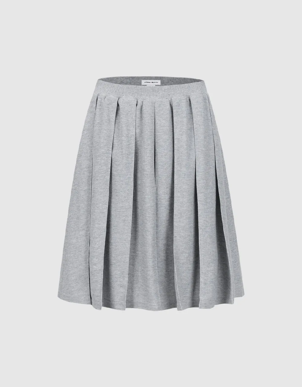 Elastic Waist Midi A-Line Knitted Skirt