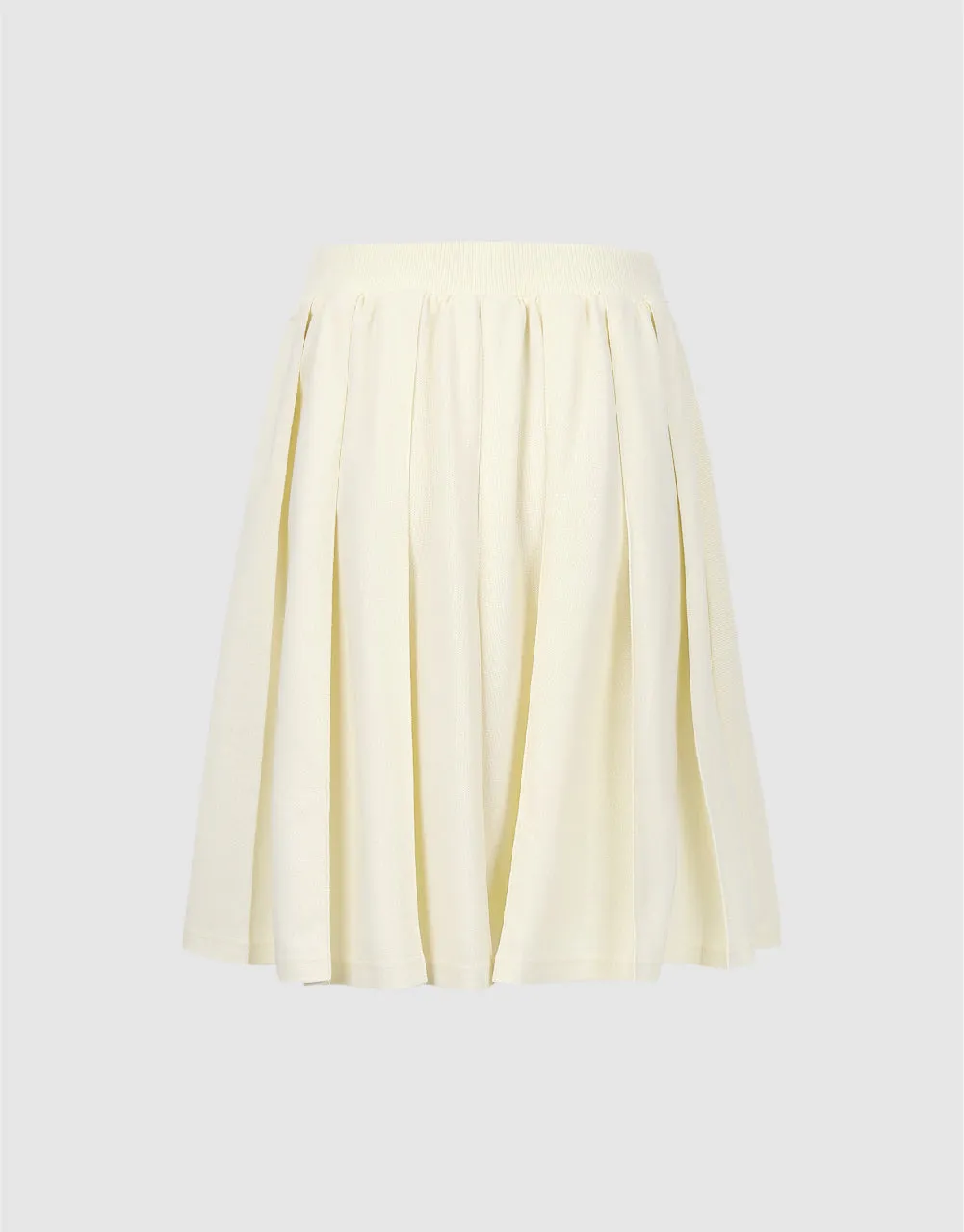 Elastic Waist Midi A-Line Knitted Skirt