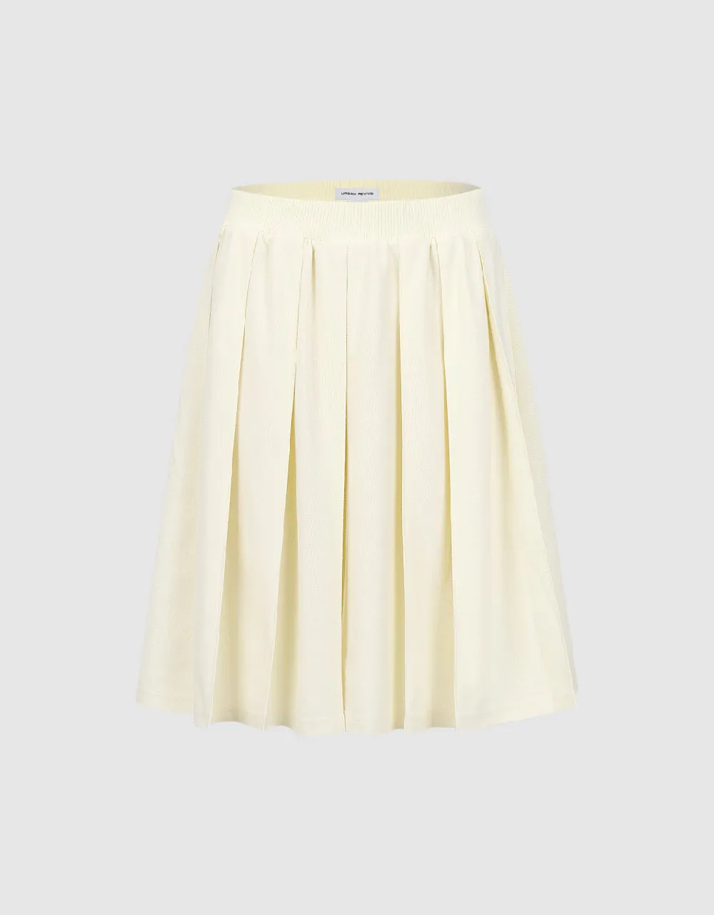 Elastic Waist Midi A-Line Knitted Skirt