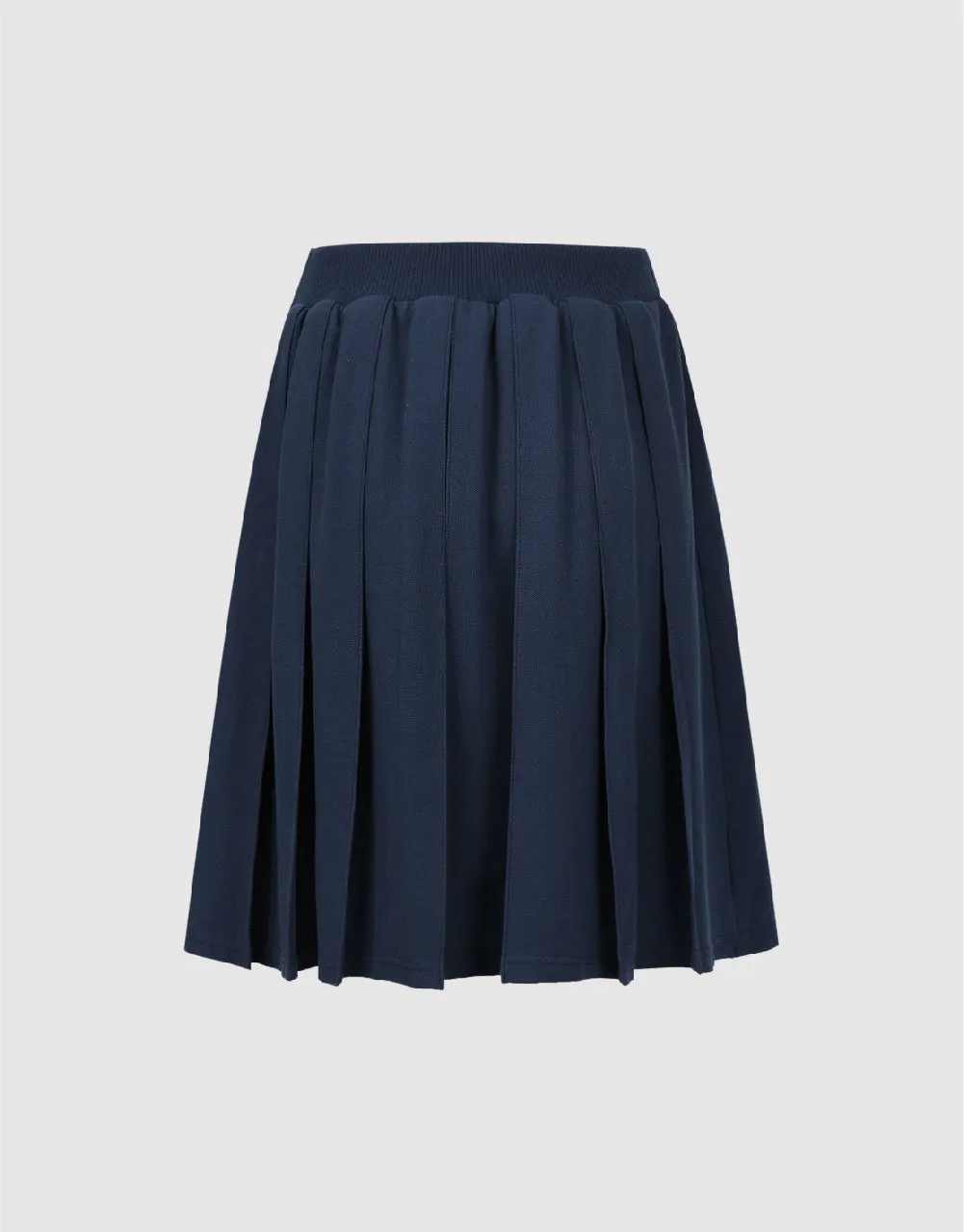 Elastic Waist Midi A-Line Knitted Skirt