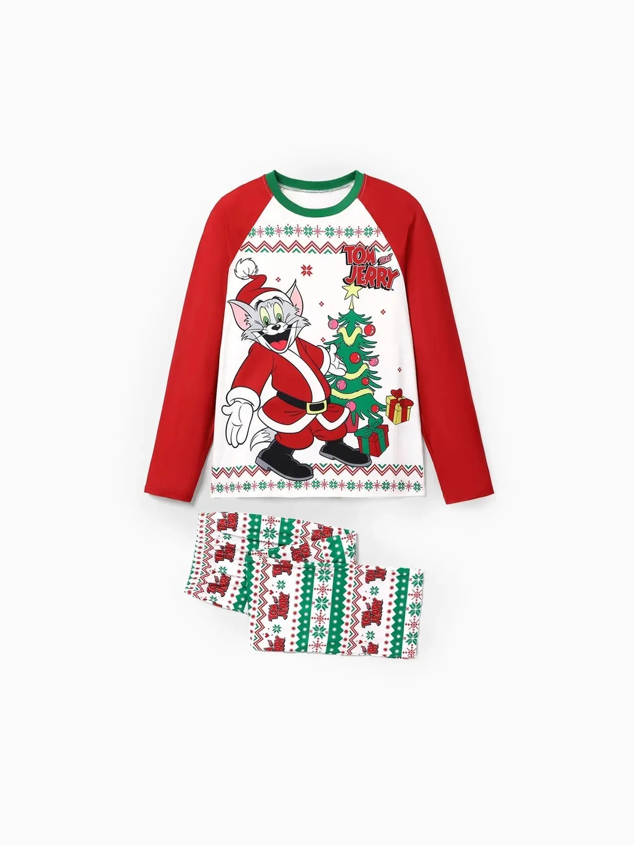 Festive Cartoon Character Family Pajama Set