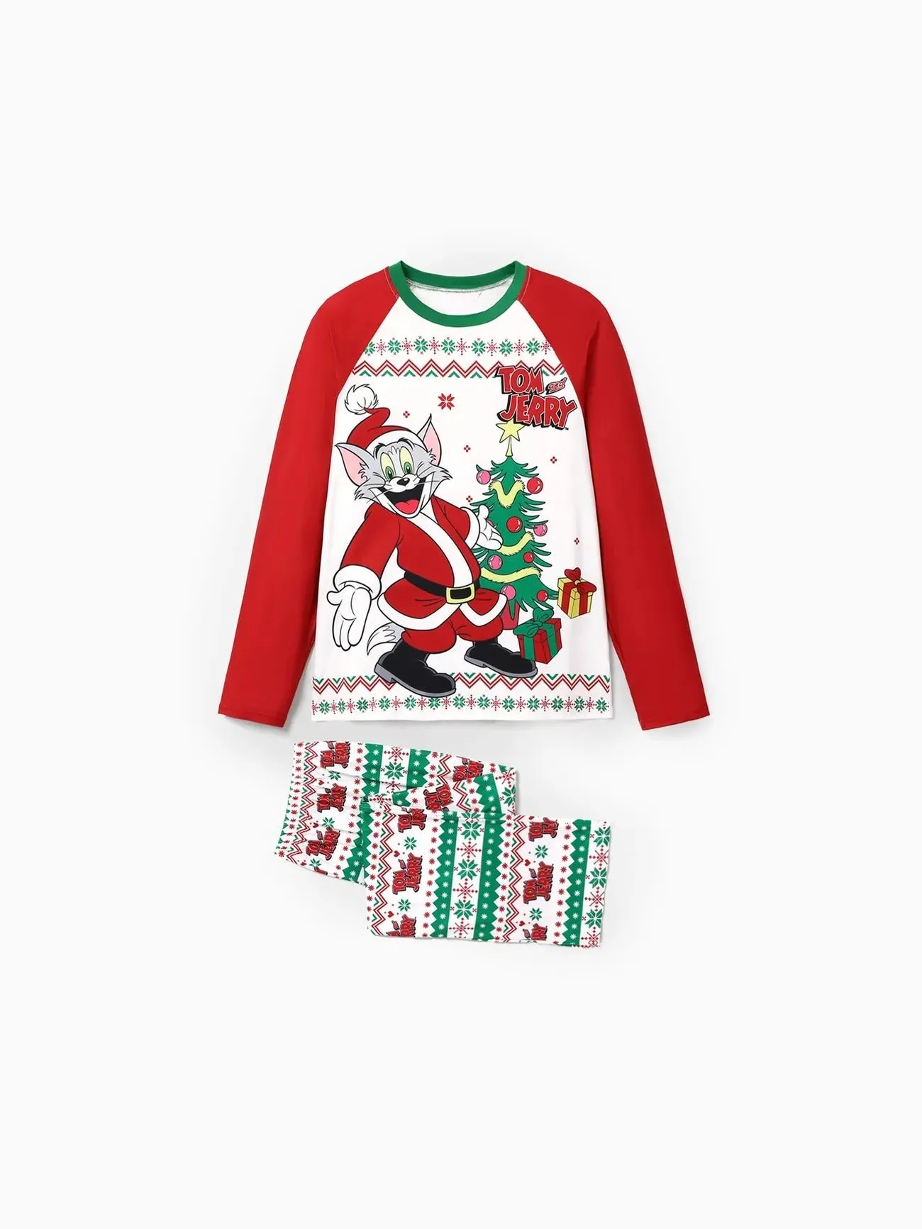 Festive Cartoon Character Family Pajama Set