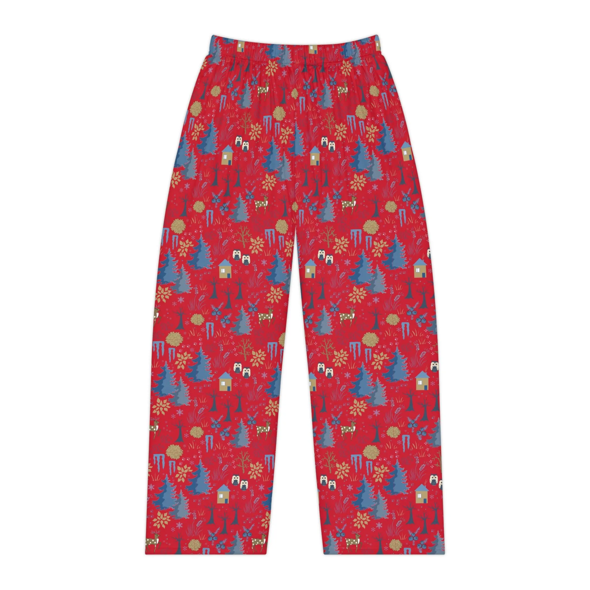 Festive Holiday Pajama Pants : Cozy Winter Loungewear in Red for All Sizes XS-4XL