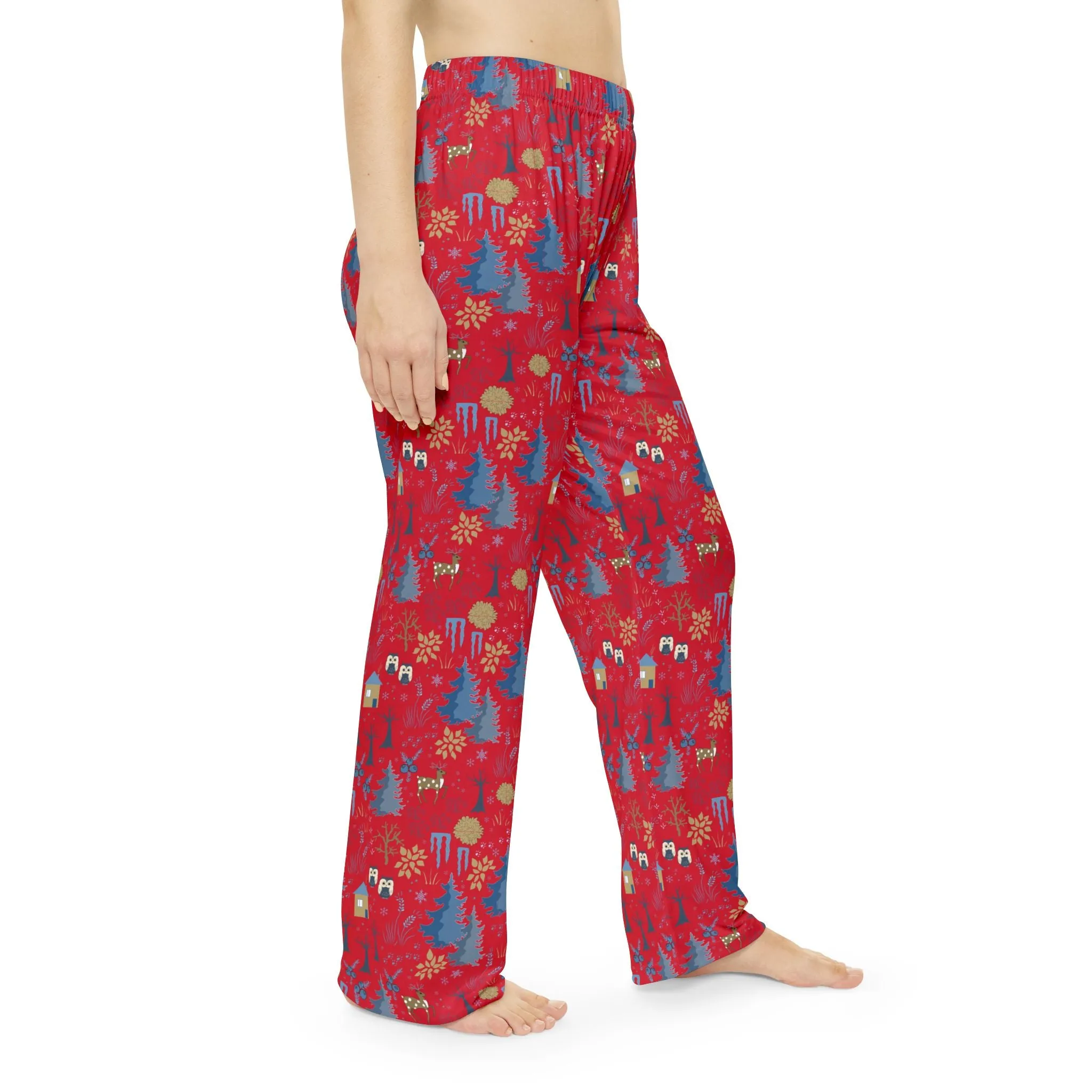 Festive Holiday Pajama Pants : Cozy Winter Loungewear in Red for All Sizes XS-4XL