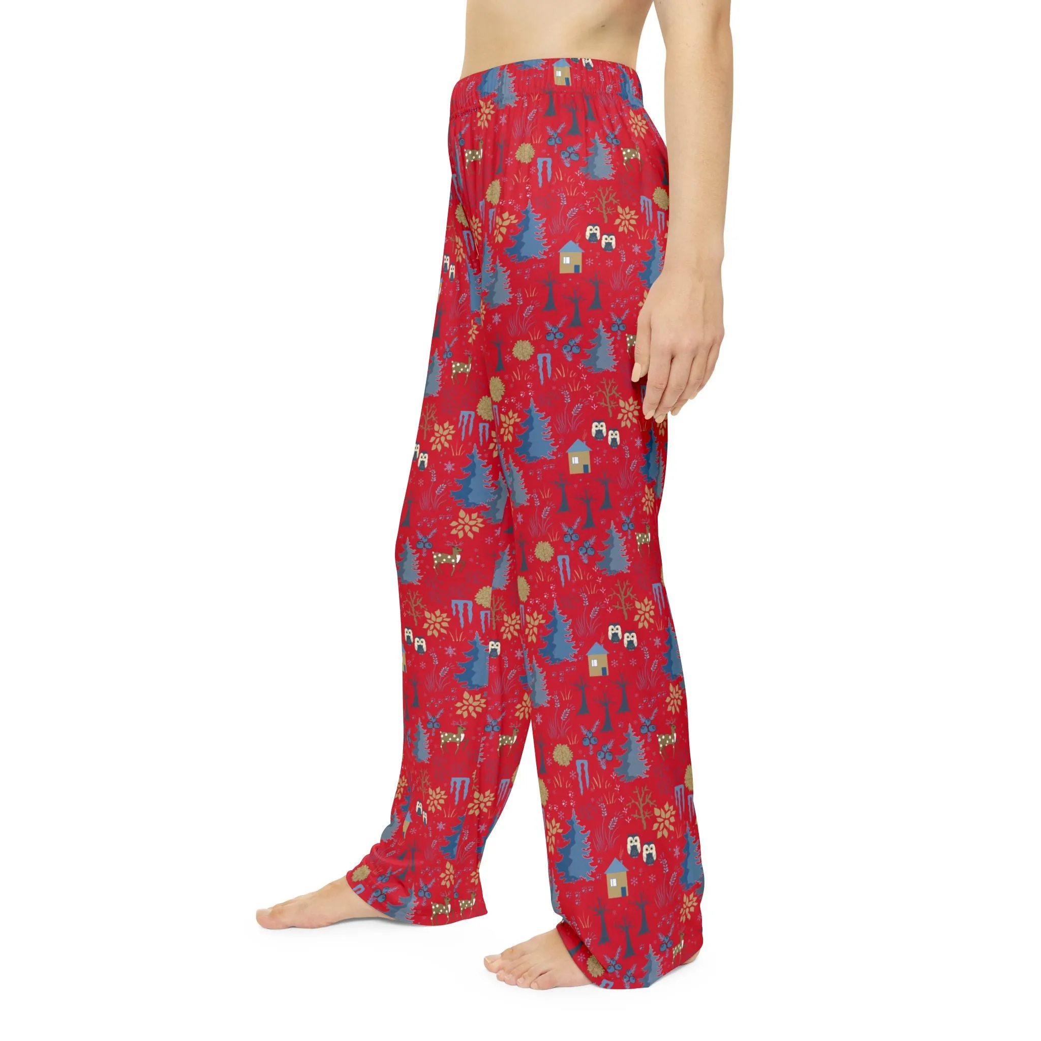 Festive Holiday Pajama Pants : Cozy Winter Loungewear in Red for All Sizes XS-4XL