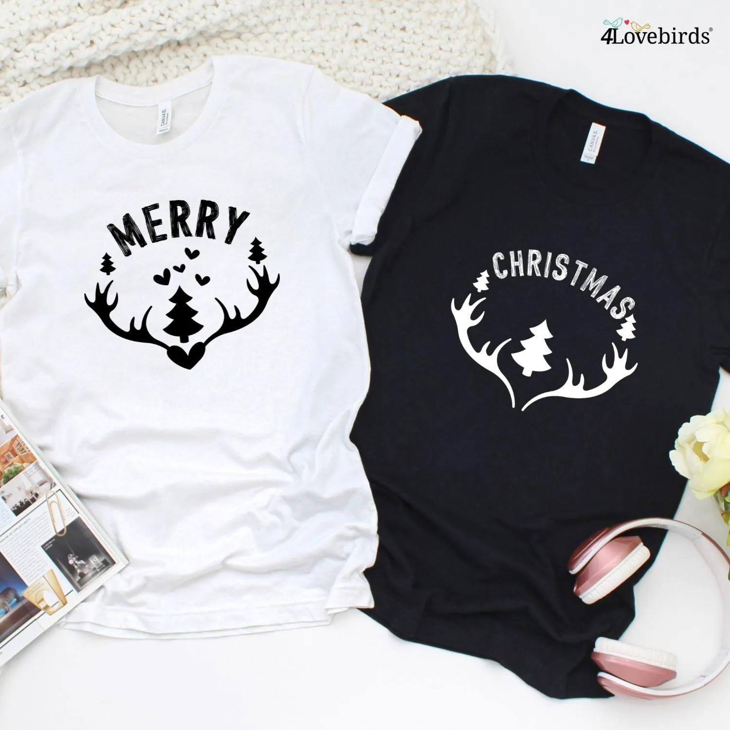 Festive 'Merry & Christmas' Couples Matching Outfits Set - Perfect Holiday Ensemble