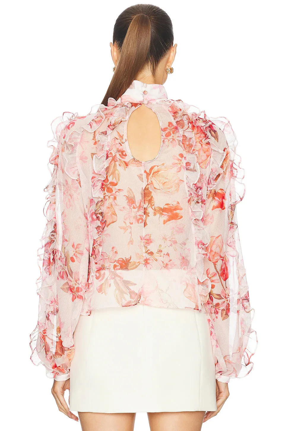 Floral Haze Ruffle Blouse