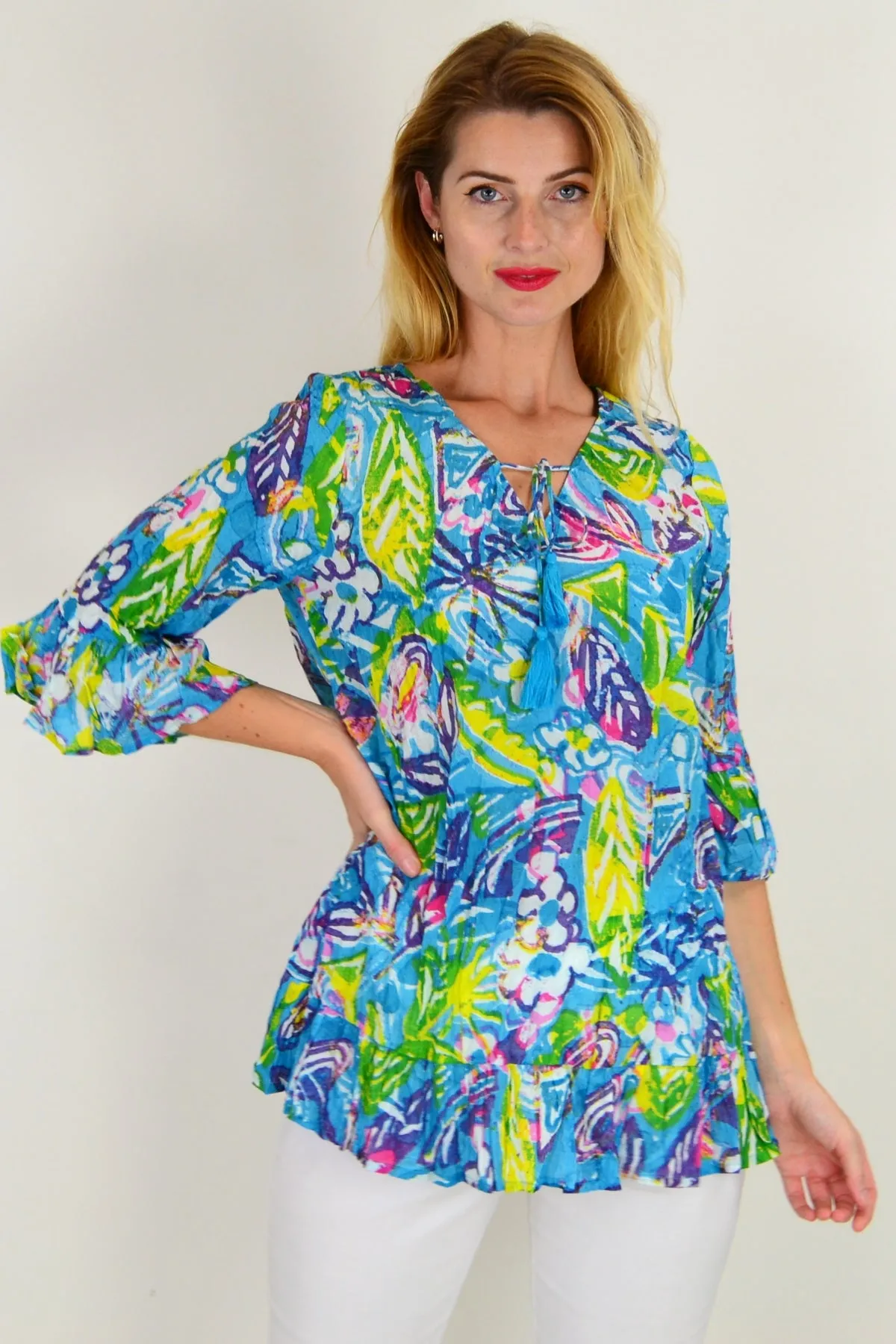 Fly Away Feather Tunic Top