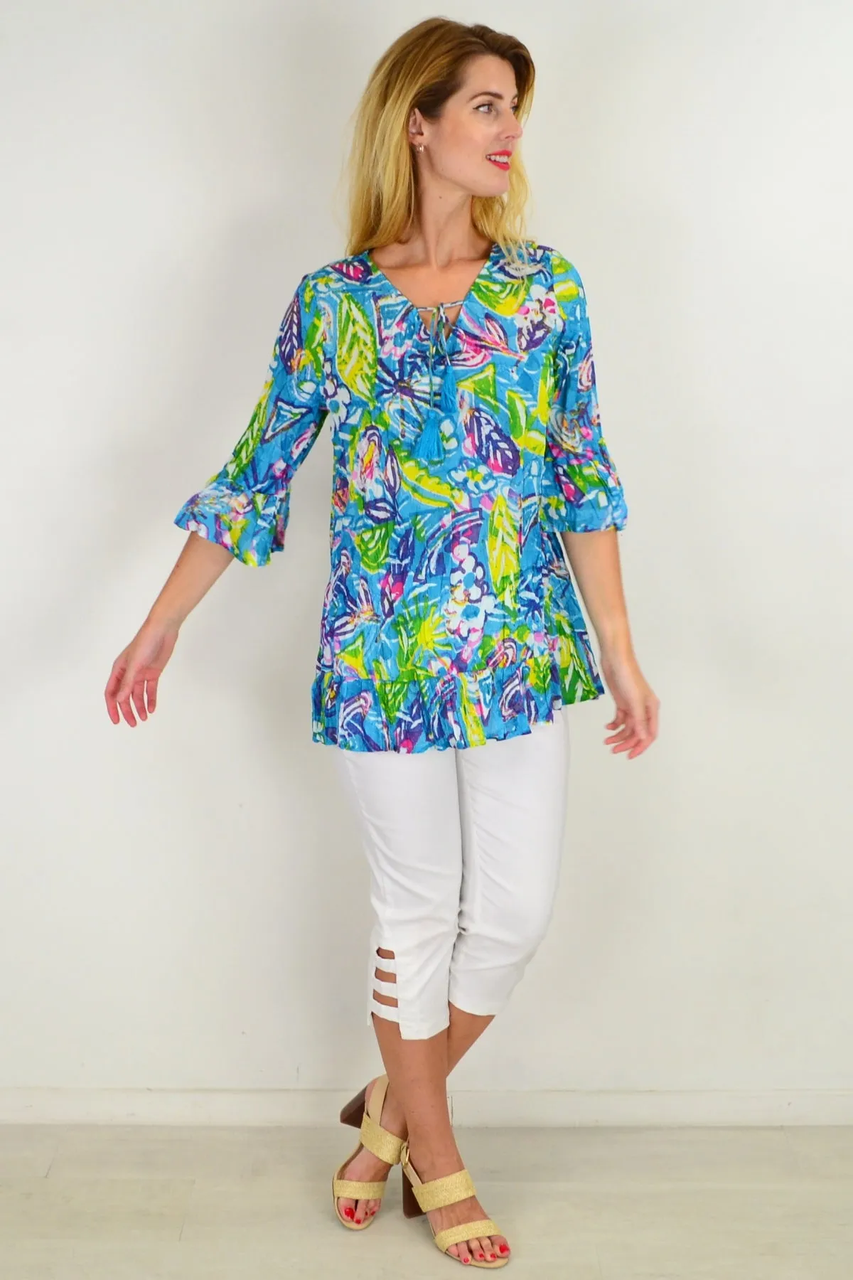 Fly Away Feather Tunic Top