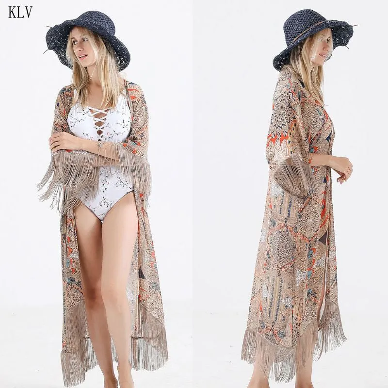 Fringed Tassels Kimono Bikini Cover