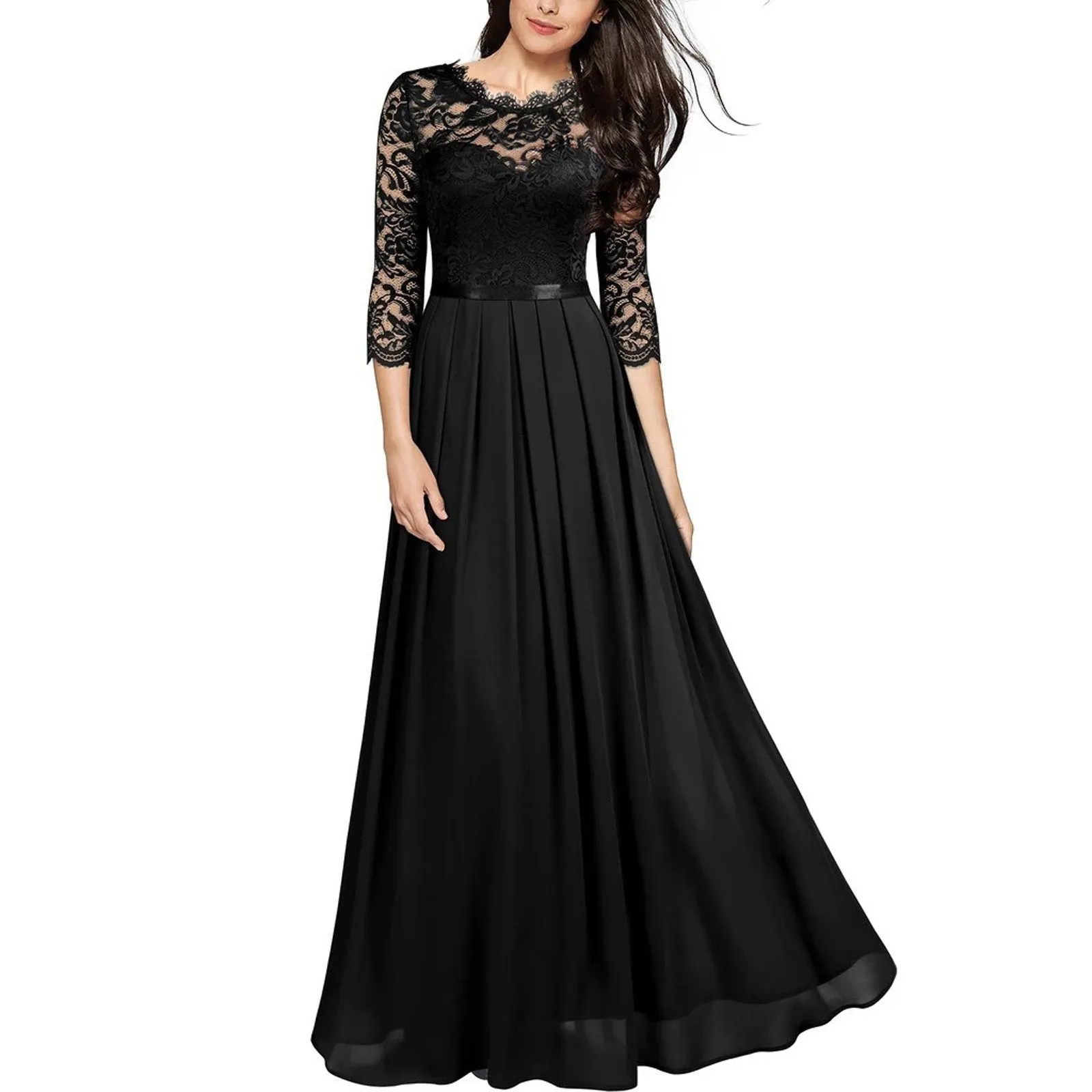 Funki Buys | Dresses | Women's Lace Overlay Long Ball Dress