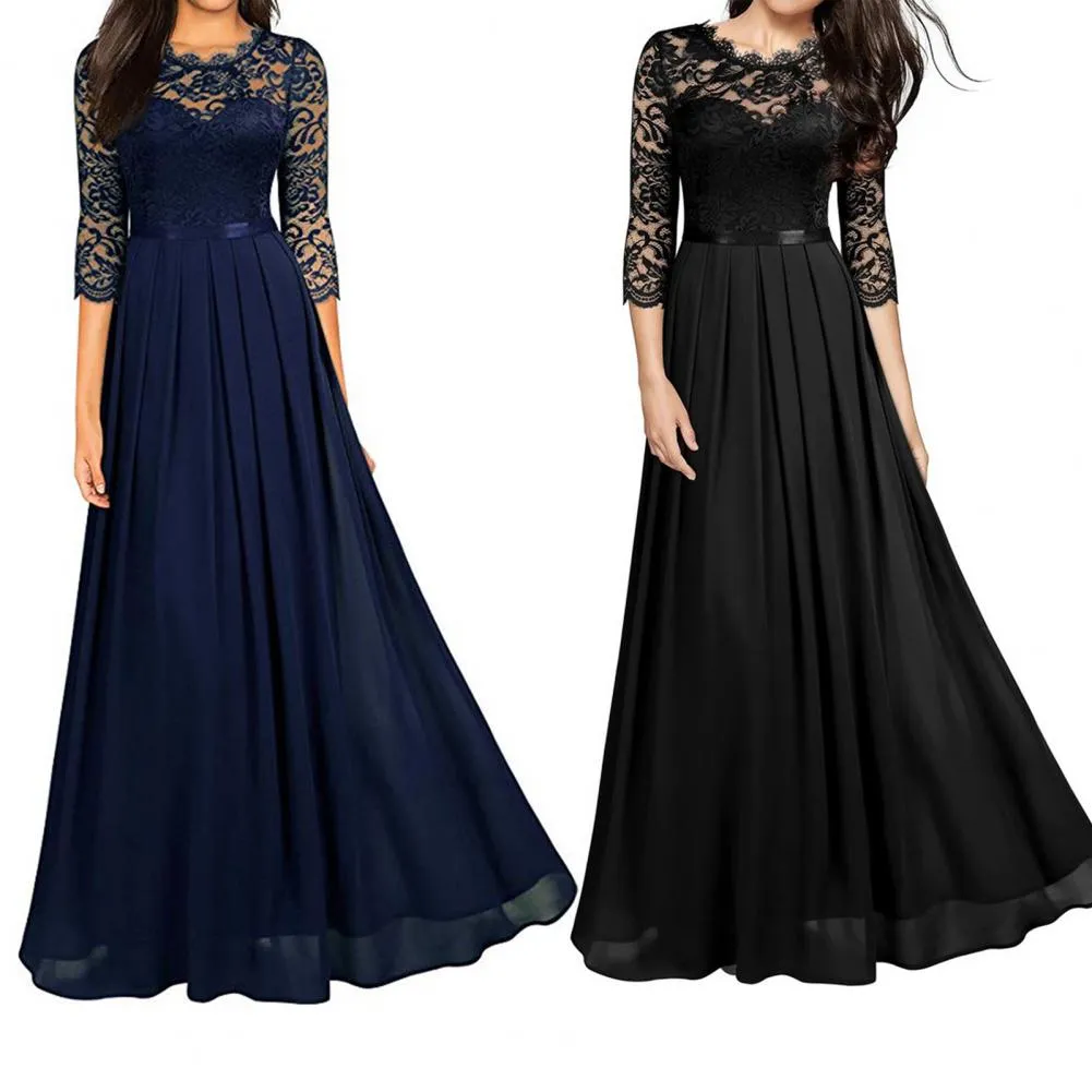 Funki Buys | Dresses | Women's Lace Overlay Long Ball Dress