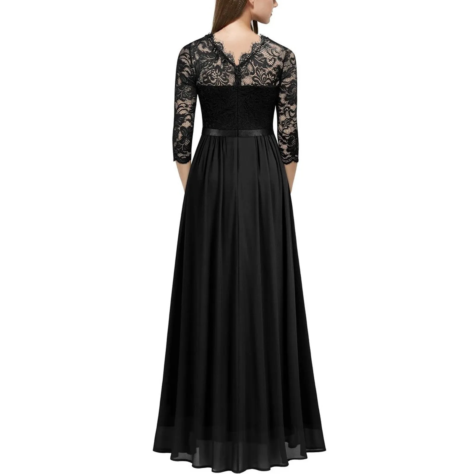 Funki Buys | Dresses | Women's Lace Overlay Long Ball Dress