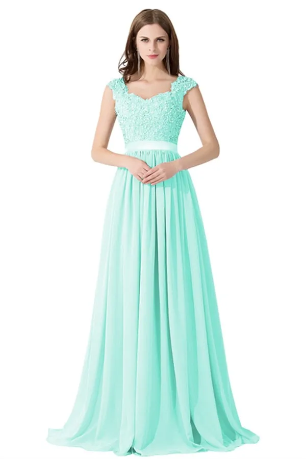 Funki Buys | Dresses | Women's Long Chiffon Satin Lace Dress