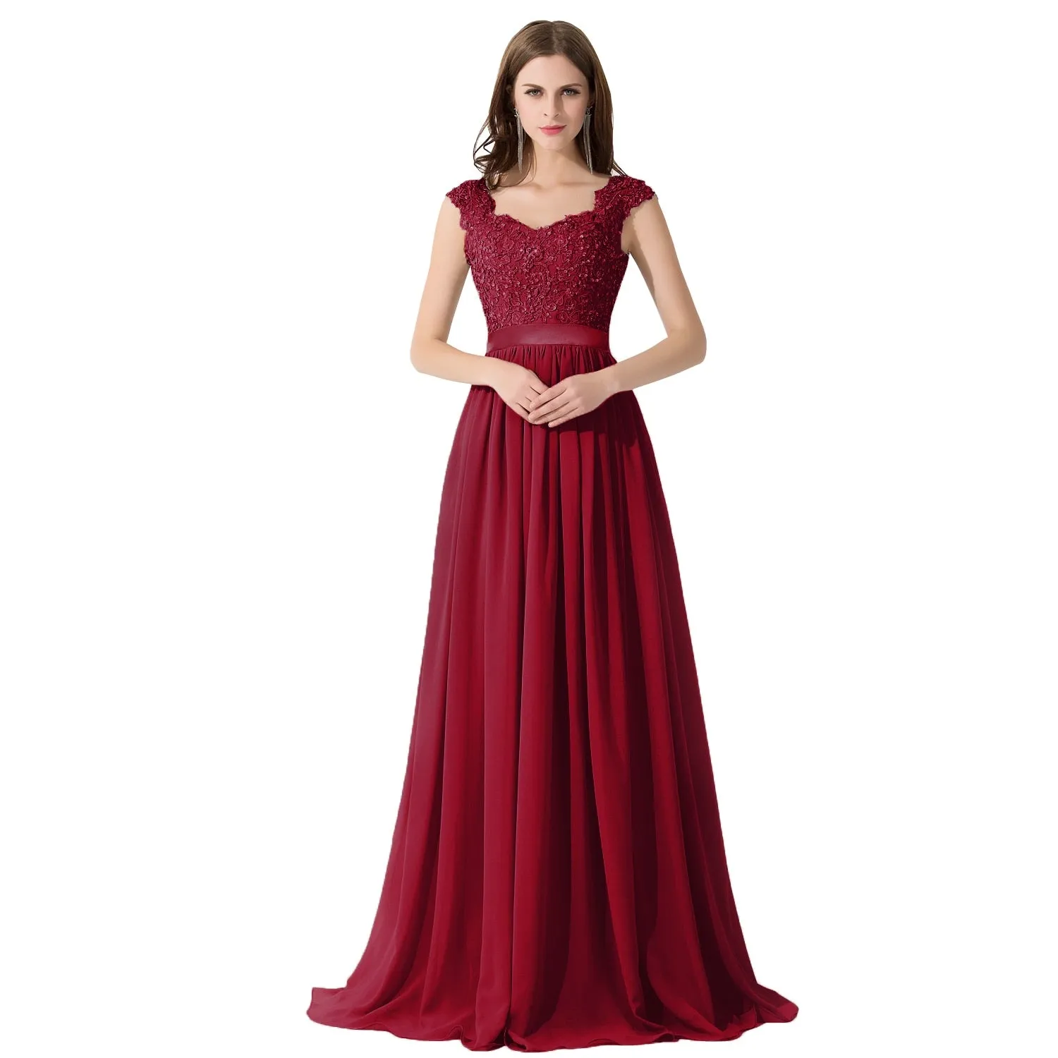 Funki Buys | Dresses | Women's Long Chiffon Satin Lace Dress