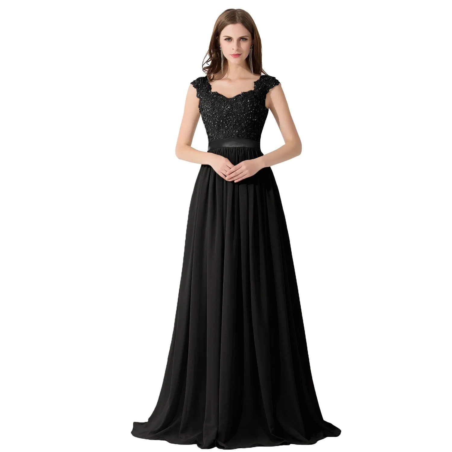 Funki Buys | Dresses | Women's Long Chiffon Satin Lace Dress