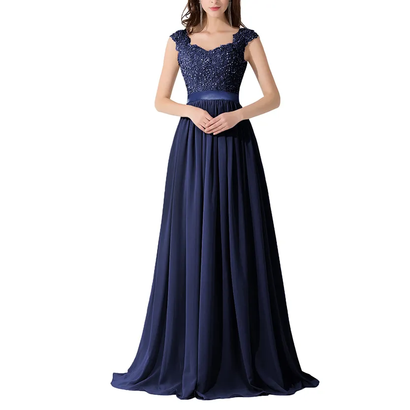 Funki Buys | Dresses | Women's Long Chiffon Satin Lace Dress