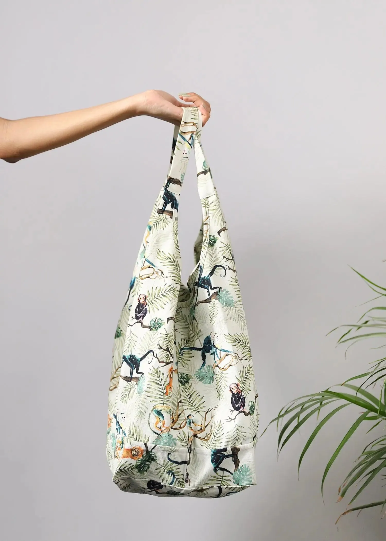 Green Monkey Jhola Tote Bag