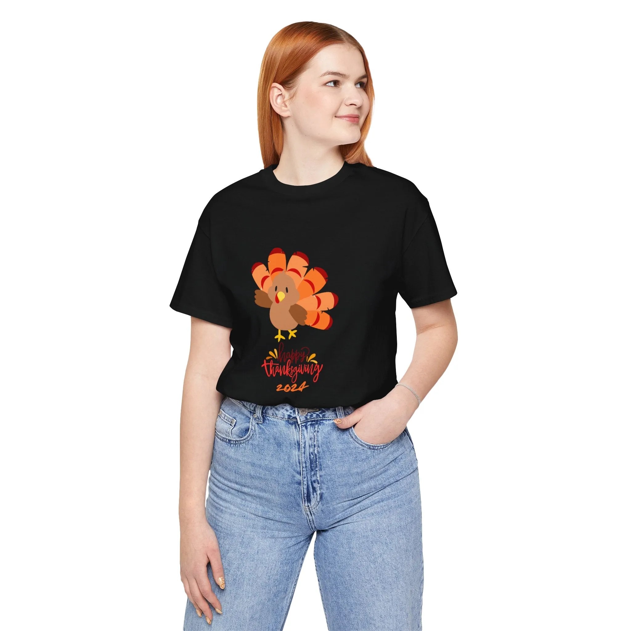 Happy Thanksgiving 2024 Turkey T-Shirt | Family Matching Holiday Tee | Cute Friendsgiving Outfit