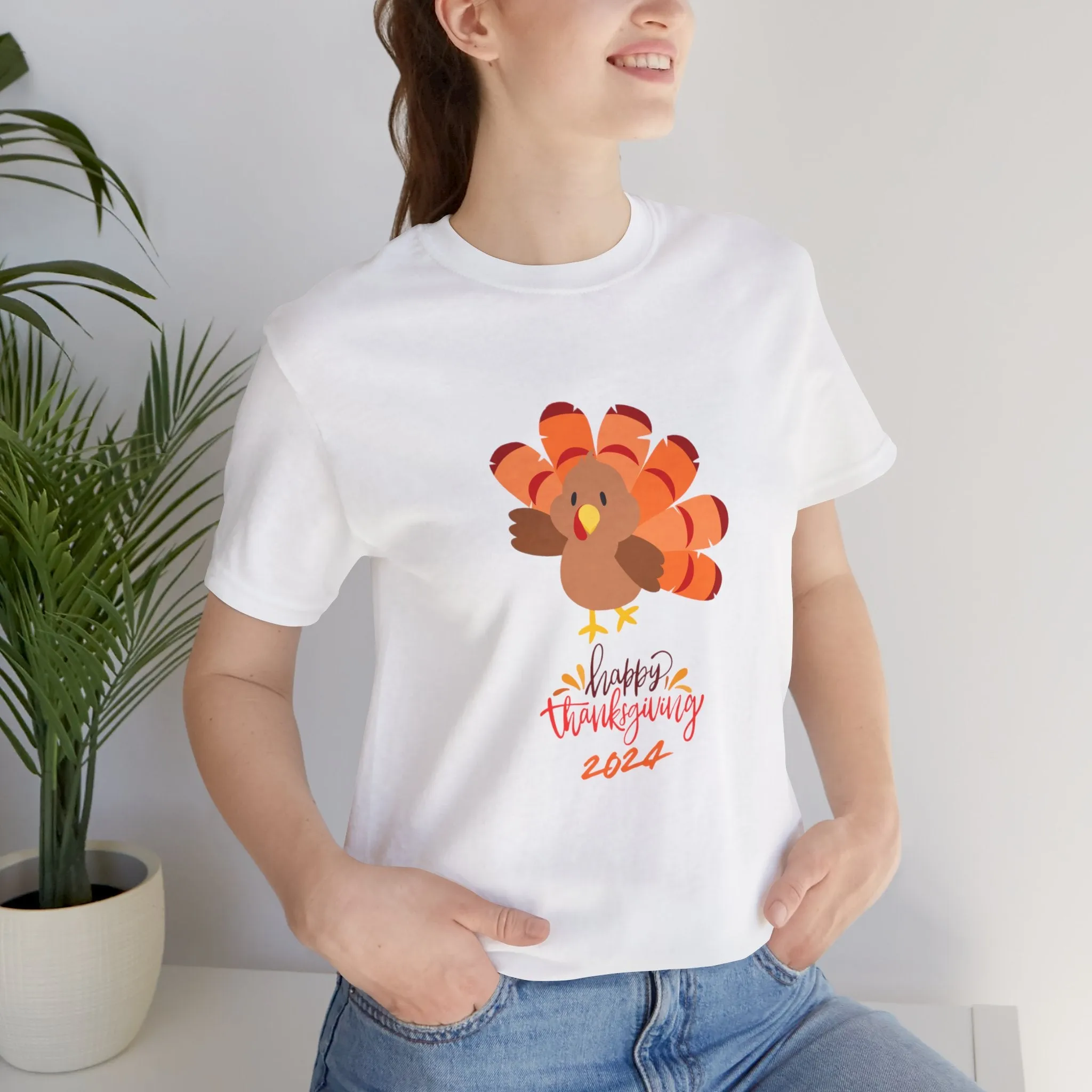 Happy Thanksgiving 2024 Turkey T-Shirt | Family Matching Holiday Tee | Cute Friendsgiving Outfit