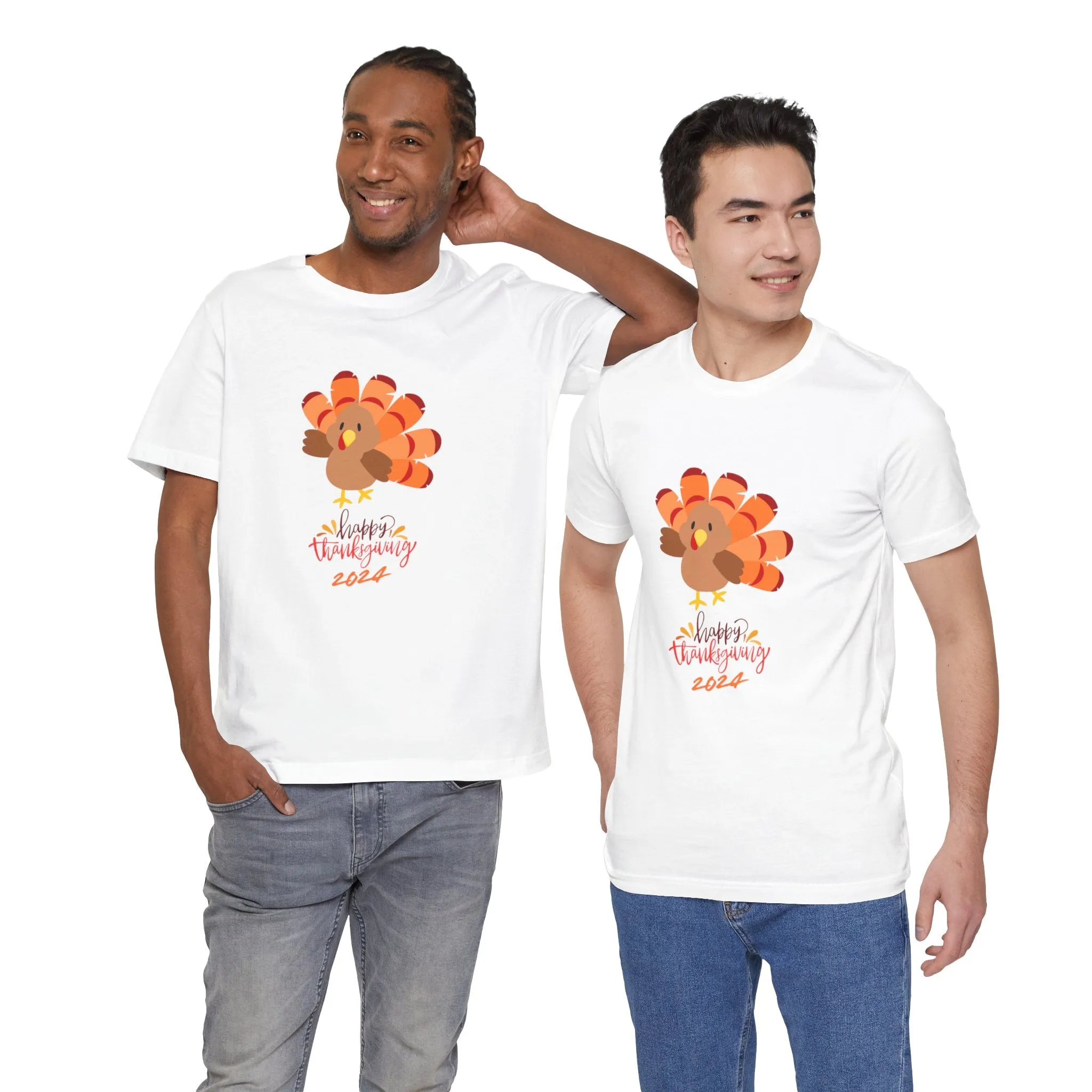 Happy Thanksgiving 2024 Turkey T-Shirt | Family Matching Holiday Tee | Cute Friendsgiving Outfit