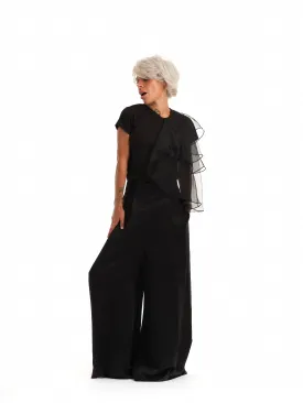 High-Waisted Black Palazzo Pants