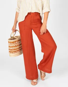 High Waisted Linen Pant | Sienna