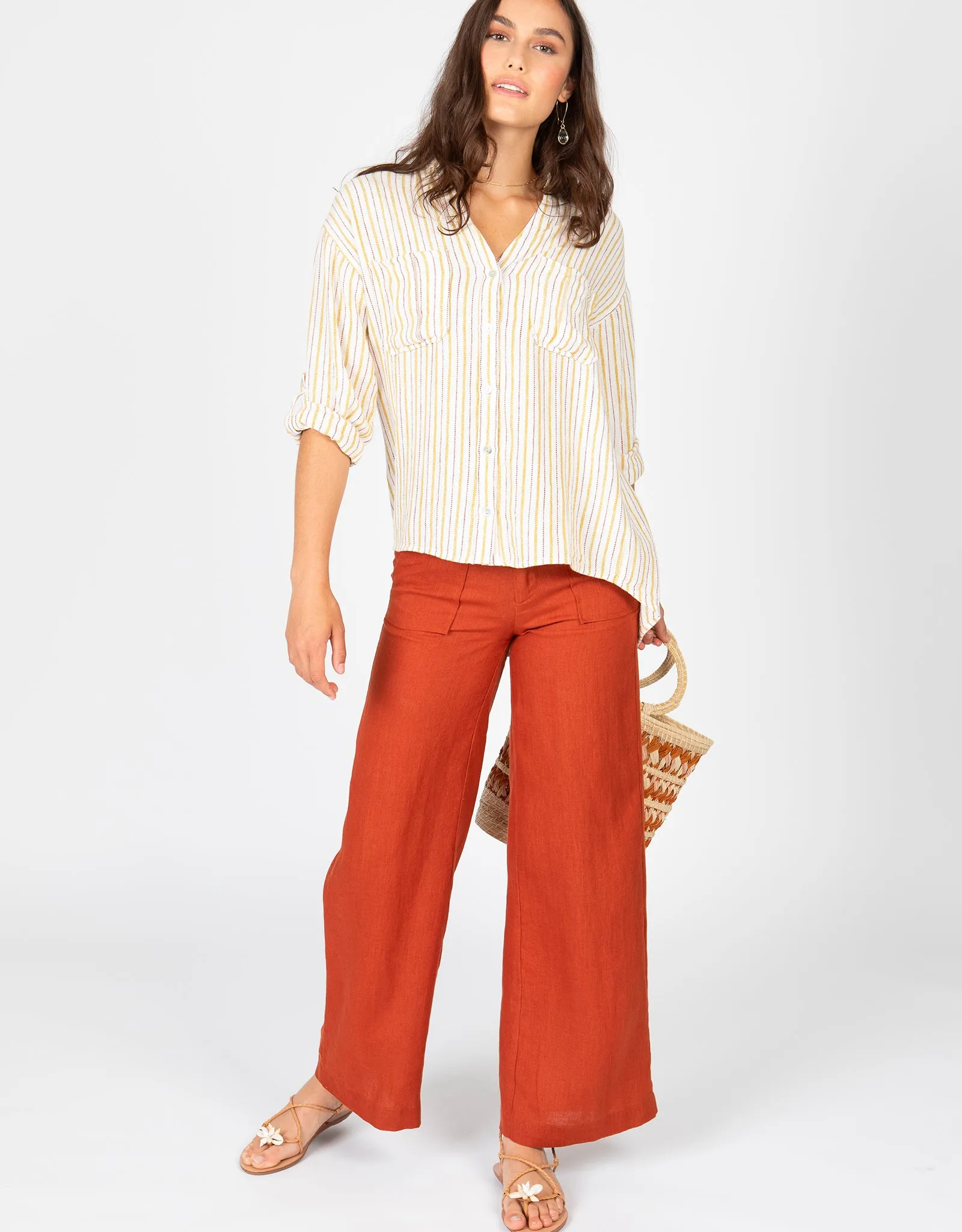 High Waisted Linen Pant | Sienna