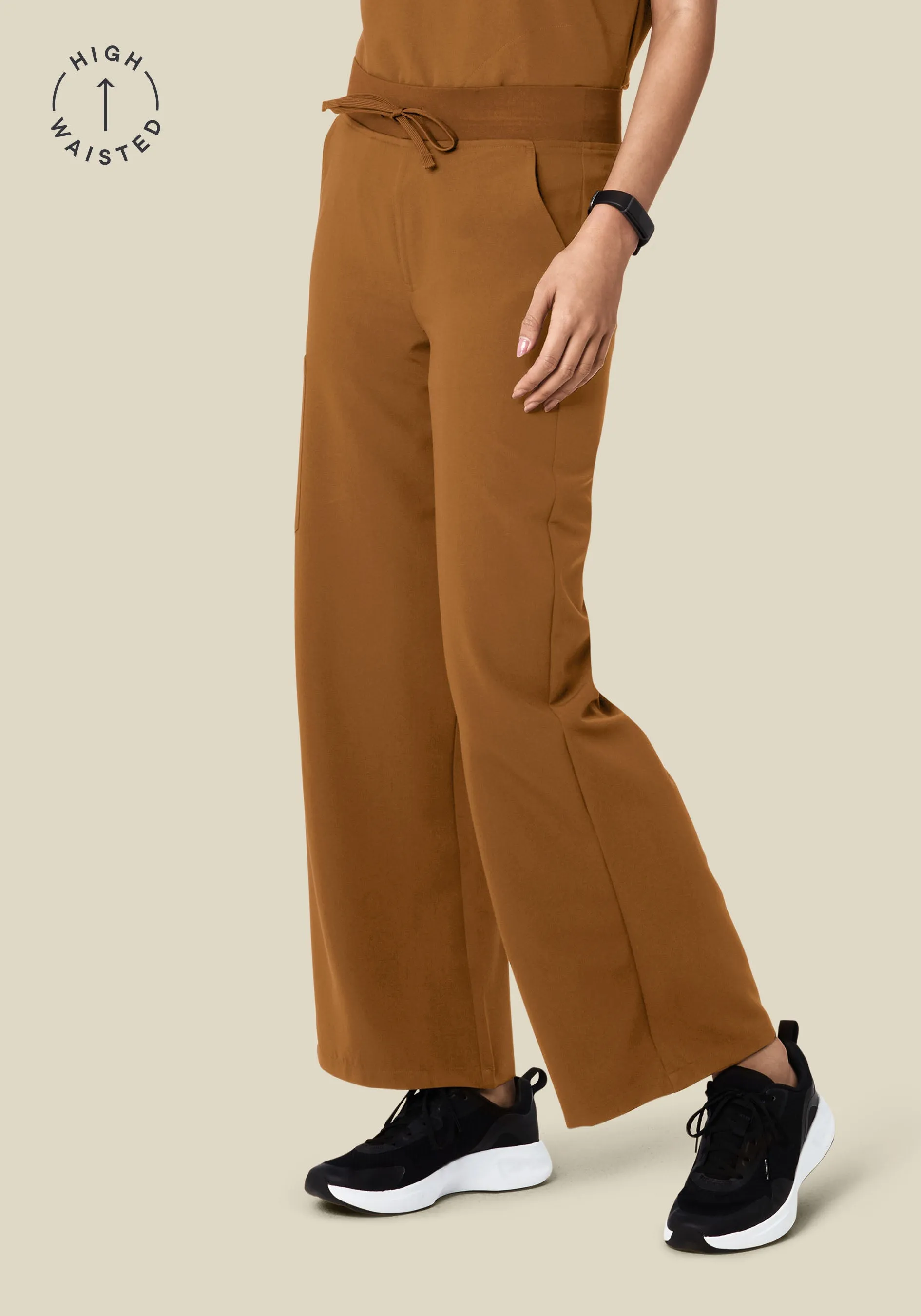 High Waisted Wide Leg Camel