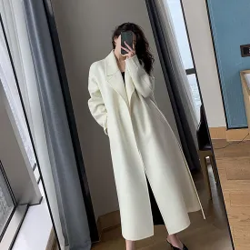 Jane Belted Double Face Wool Long Coat