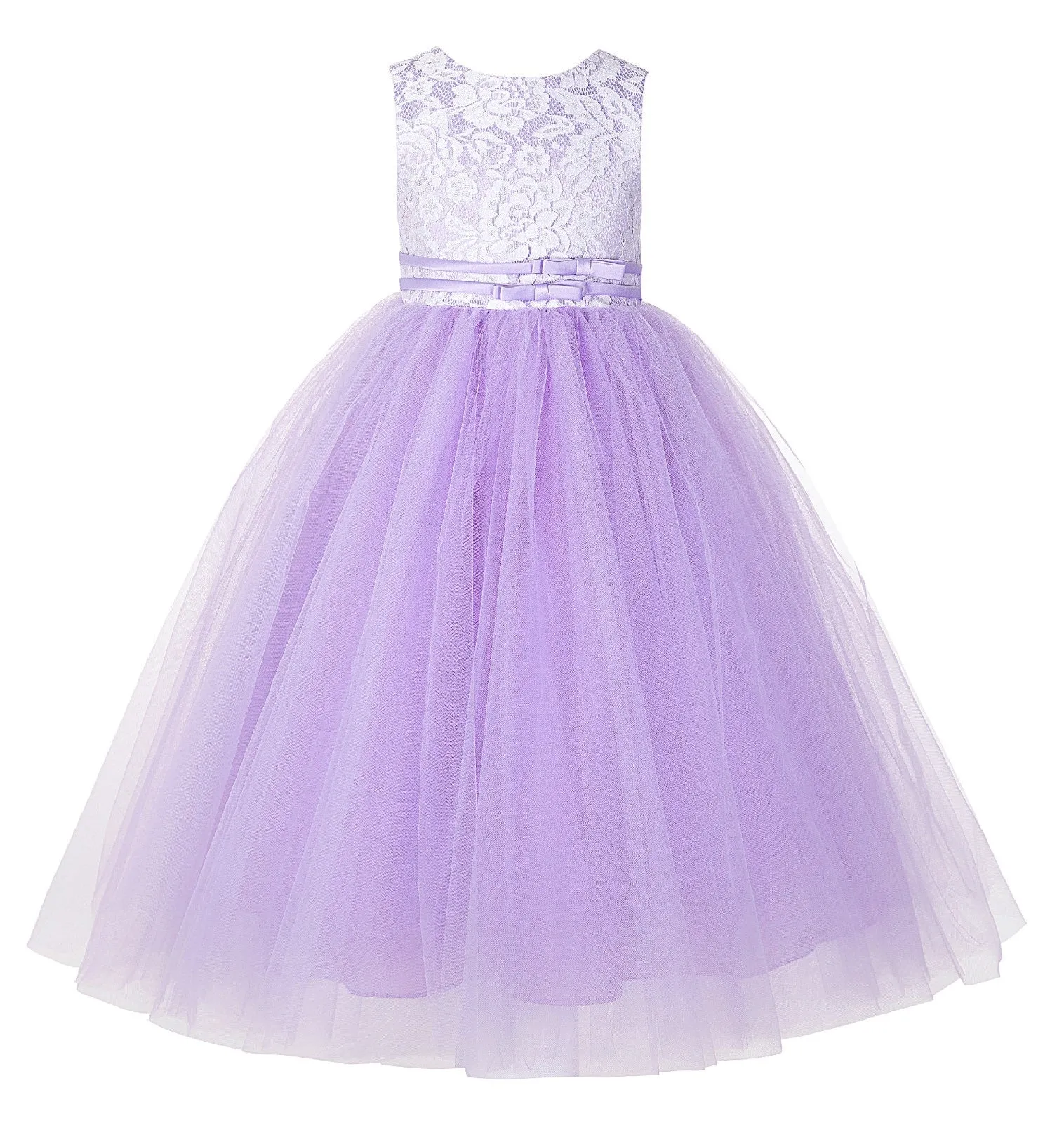 Lace Tulle Tutu Flower Girl Dress Ceremonial Gown Junior Pageant Dress Ballroom Gown 188