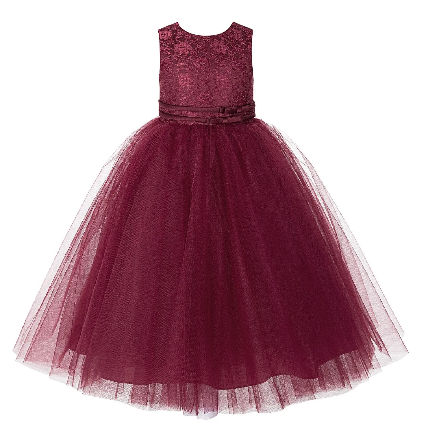 Lace Tulle Tutu Flower Girl Dress Ceremonial Gown Junior Pageant Dress Ballroom Gown 188