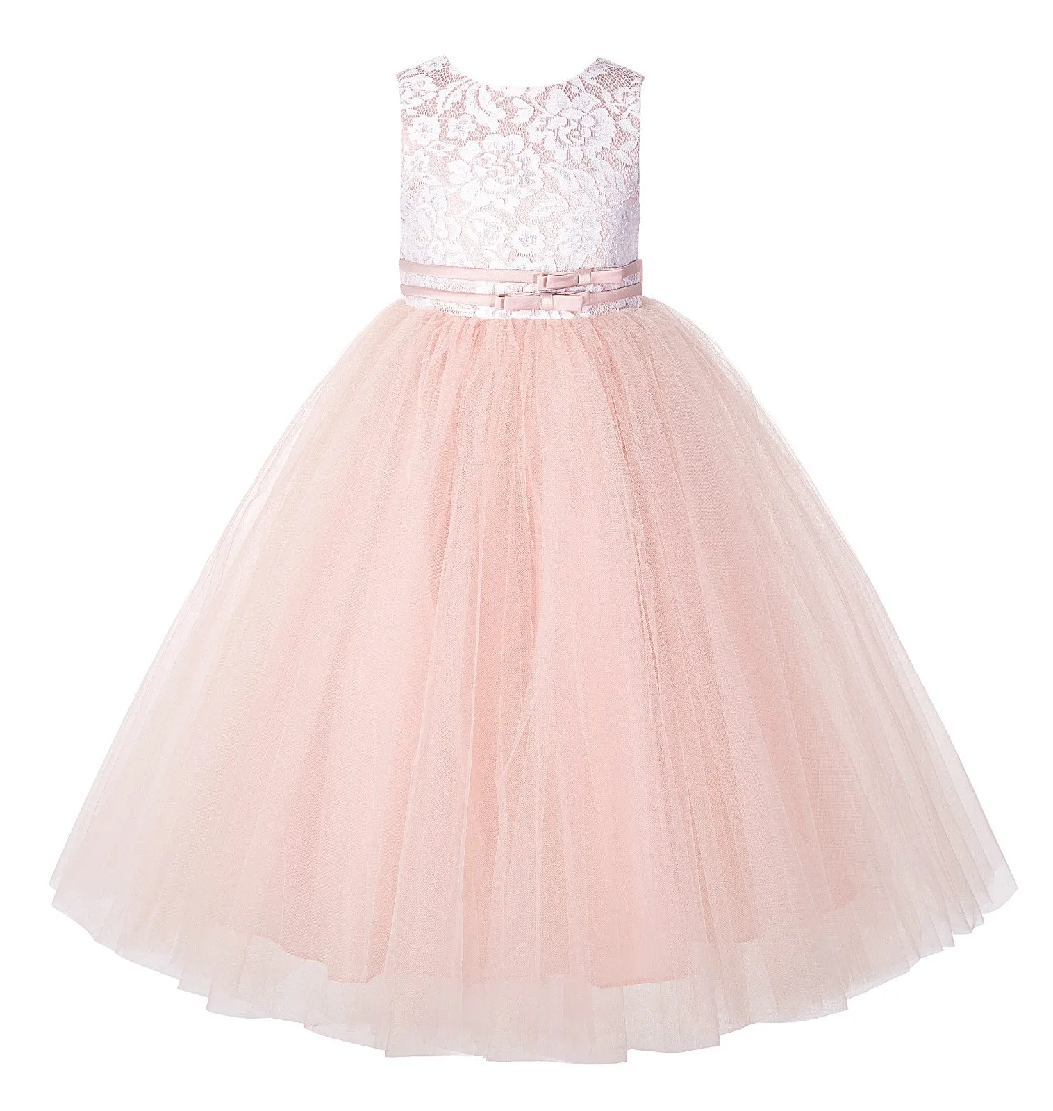 Lace Tulle Tutu Flower Girl Dress Ceremonial Gown Junior Pageant Dress Ballroom Gown 188